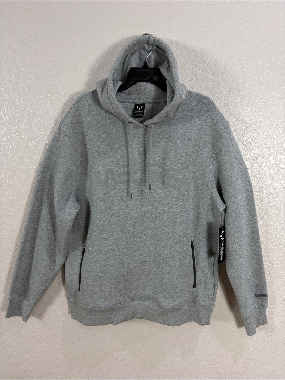 Messi Collection ,Size XL,Men's Gray Pullover Hoodie